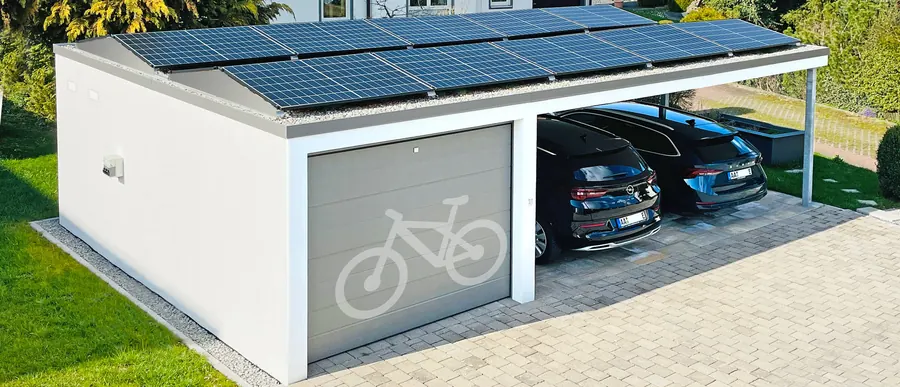 Fahrradgarage mit Solardach
