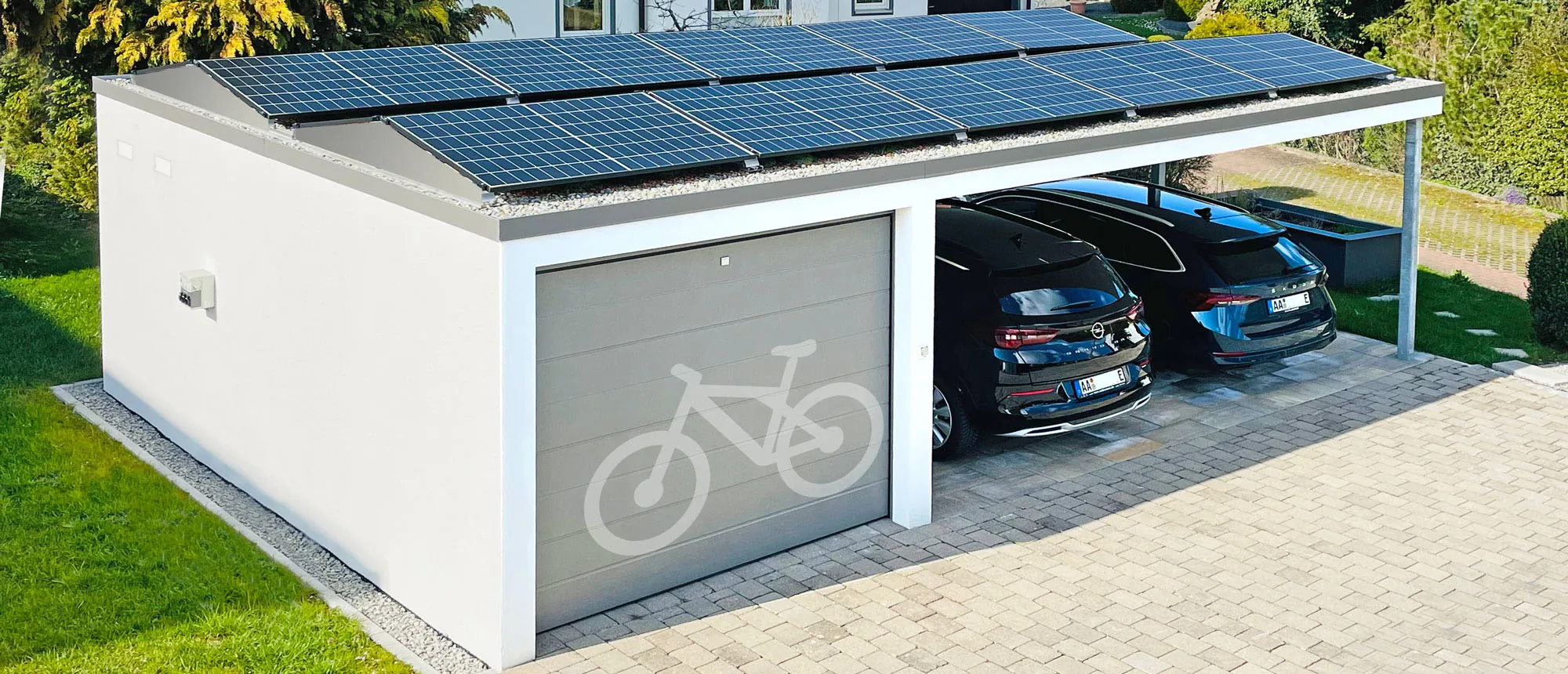 Fahrradgarage mit Solardach